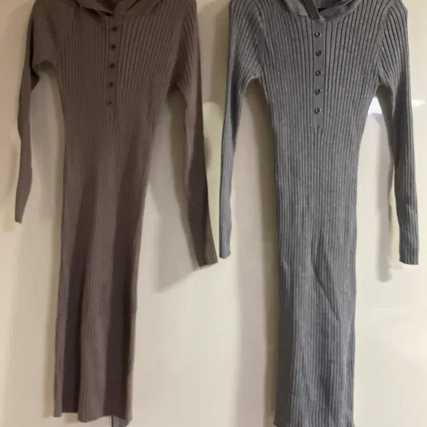 [BUNJANG] Long Knit Dress (Brown/Gray) / 새상품 개당) 롱 니트 원피스 브라운/그레이