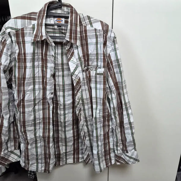 [BUNJANG] Dickies Vintage Check Shirt Brown / 디키즈 빈티지 체크 남방 셔츠 브라운