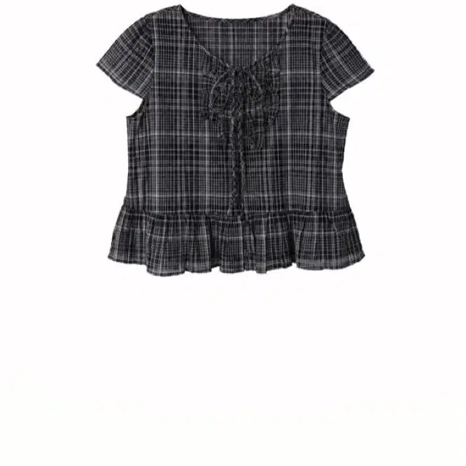 [BUNJANG] Many Many Mode Bow Check Blouse / 매니매니모드 볼 체크 블라우스