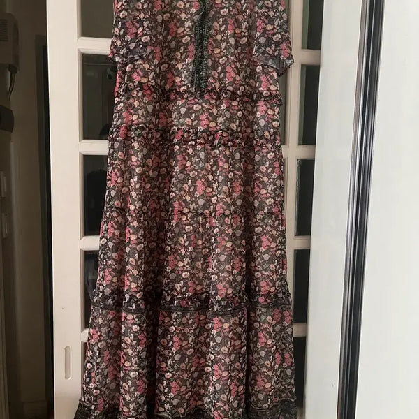 [BUNJANG] Thursday Island Flower Pattern Long Dress M / Thursday Island 플라워 패턴 롱 원피스 M