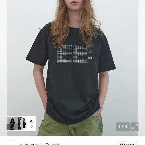 [BUNJANG] ENZO BLUES Pixel Logo Boxy T-Shirt (Black) / 엔조블루스 픽셀 로고 박시 티셔츠 (Black)