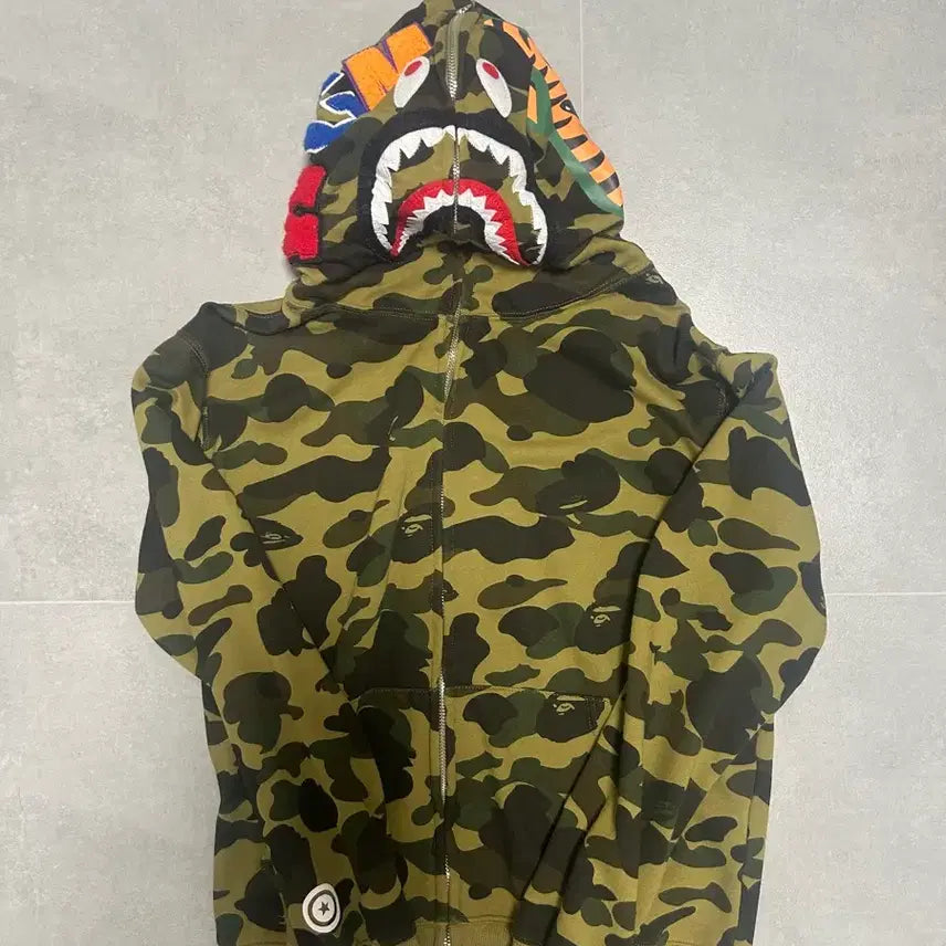 [BUNJANG] BAPE Shark Hoodie Green M / 베이프 샤크후드 녹계 m