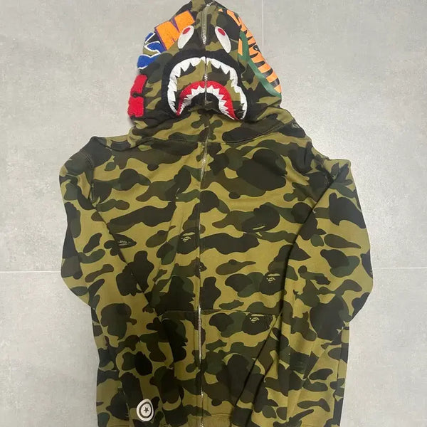 [BUNJANG] BAPE Shark Hoodie Green M / 베이프 샤크후드 녹계 m