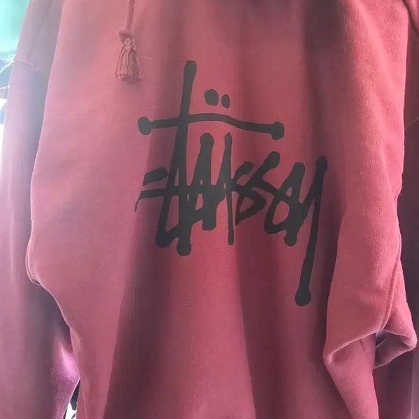 [BUNJANG] Stussy Basic Hoodie Zip-up Wine M / 스투시 베이직 후드집업 와인 m