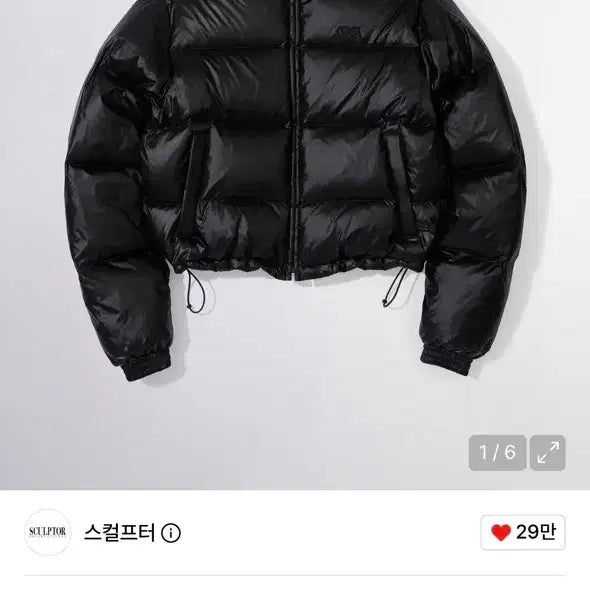 [BUNJANG] Sculptor 104 Crop Puffer Down Jacket Black XS / 스컬프터 104 크롭 푸퍼 다운 블랙 XS
