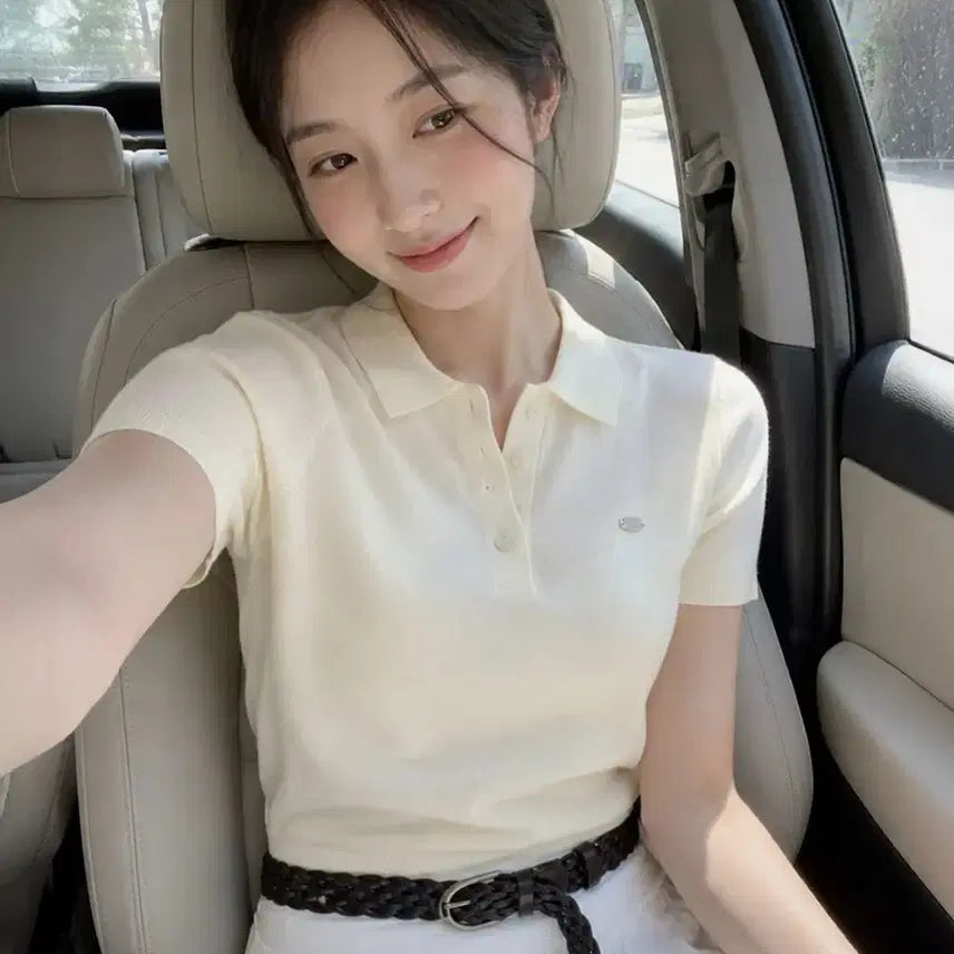 [BUNJANG] General Idea Airy Essential Collar Half Knit Ivory / 제너럴아이디어 에어리 에센셜 카라 하프 니트 [IVORY]