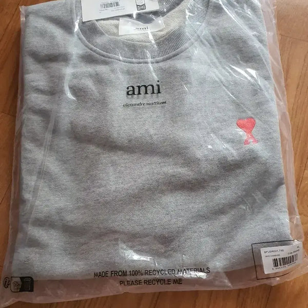 [BUNJANG] Ami Sweatshirt Grey XL / 아미 맨투맨 그레이xl