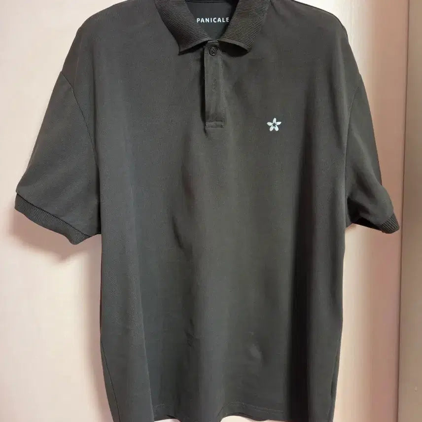 [BUNJANG] Panicale Collar T-Shirt Charcoal / 빠니깔레 카라 반팔티 챠콜