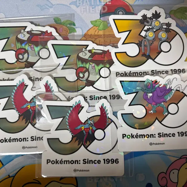 [BUNJANG] Pokemon 30th Anniversary Sticker Set Bundle / 포켓몬스터 30주년 스티커 - 굽이치는 물결, 모래털 가죽, 사나운버섯 2장, 고동치는 달 2장 일괄