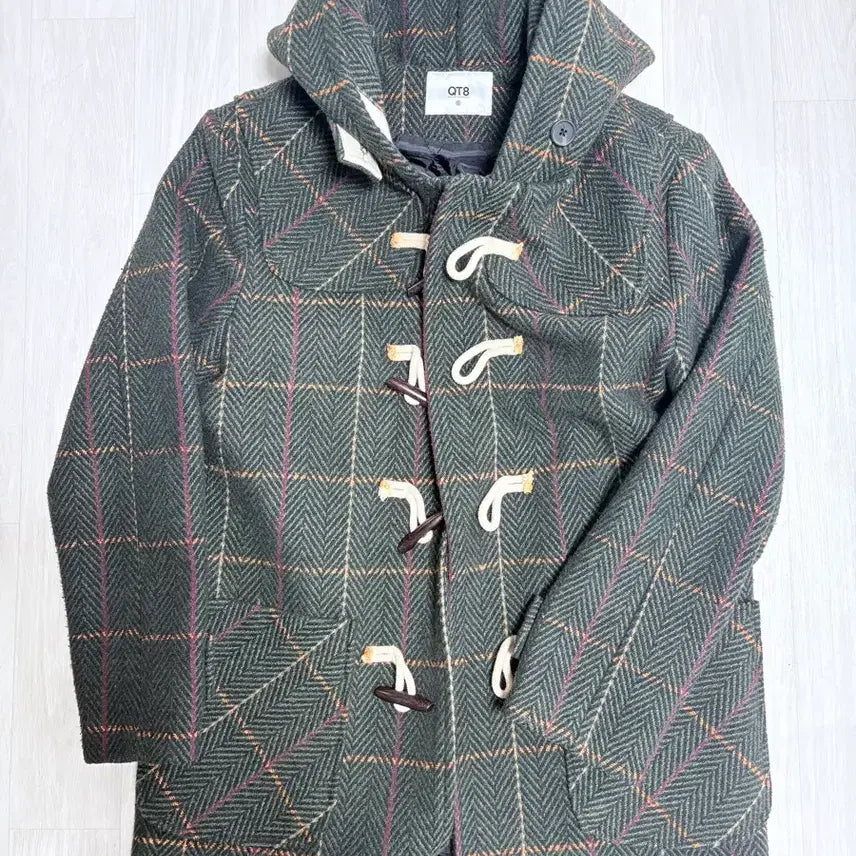 [BUNJANG] QT8 Checked Duffle Duffel Coat / QT8 체크무늬 더플 떡복이 코트