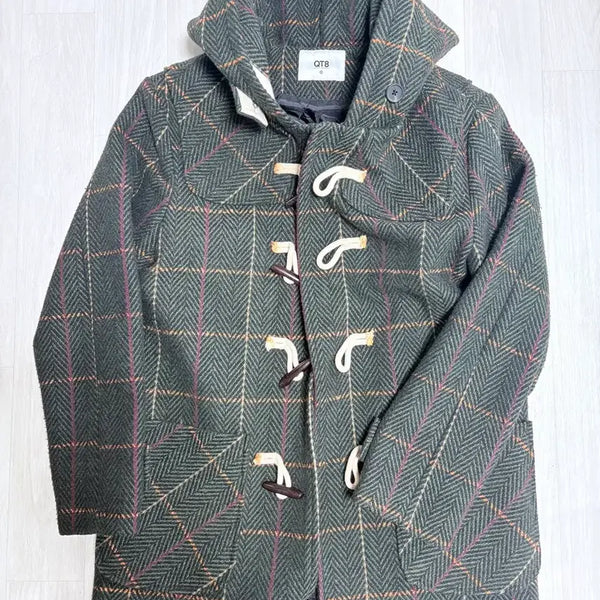 [BUNJANG] QT8 Checked Duffle Duffel Coat / QT8 체크무늬 더플 떡복이 코트