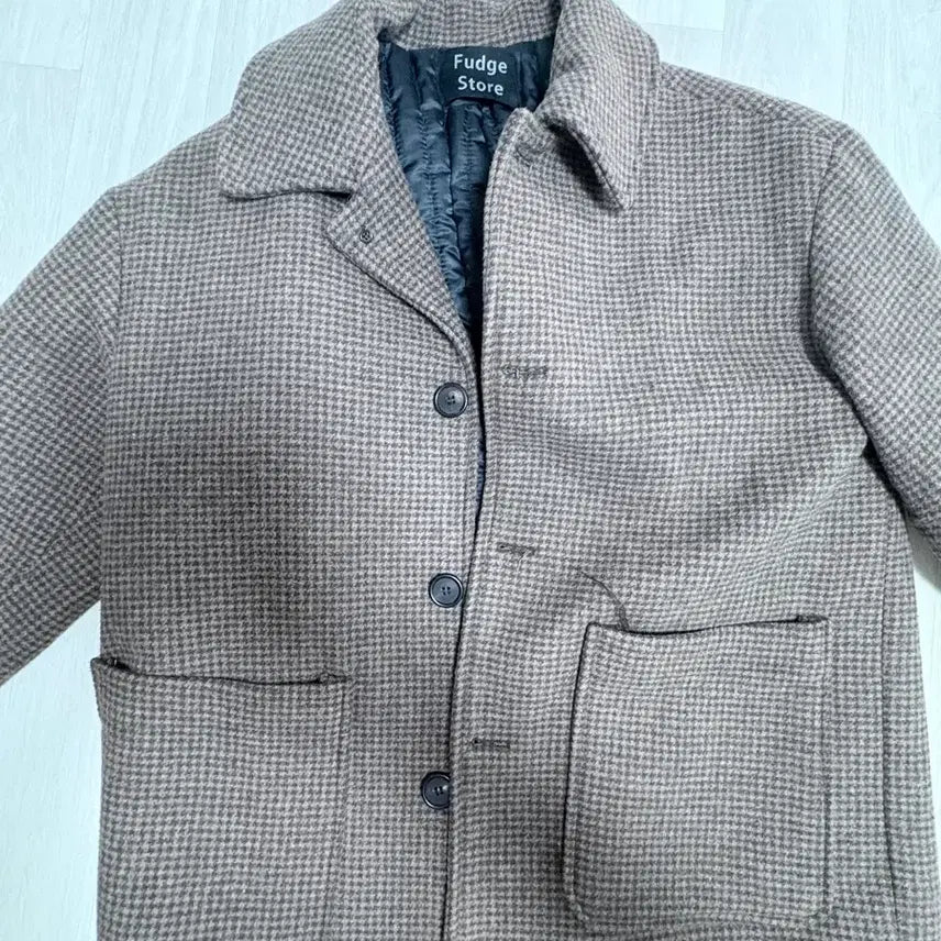 [BUNJANG] La Fille Store Check Wool Jacket Brown / 라퍼지스토어 체크 울 자켓 브라운
