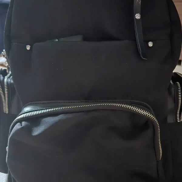 [BUNJANG] Black Nylon Backpack / 블랙 백팩
