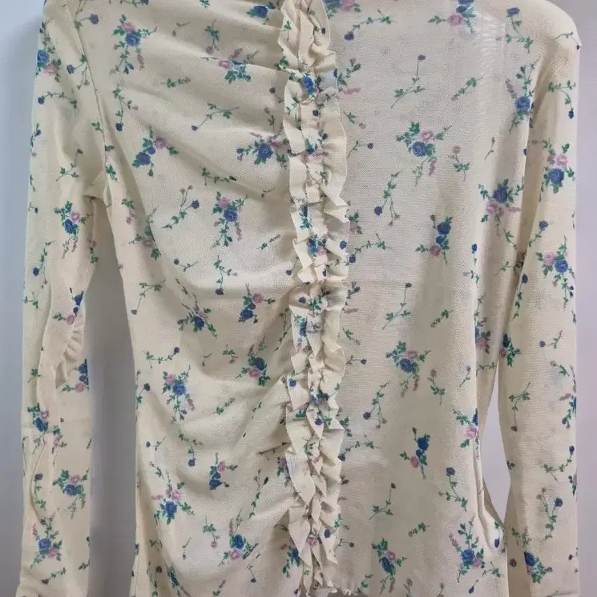 [BUNJANG] Standalone Floral Pattern Long Sleeve Top / 새상품 STANDALONE 스탠드얼론 플로럴 프릴 롱슬리브탑