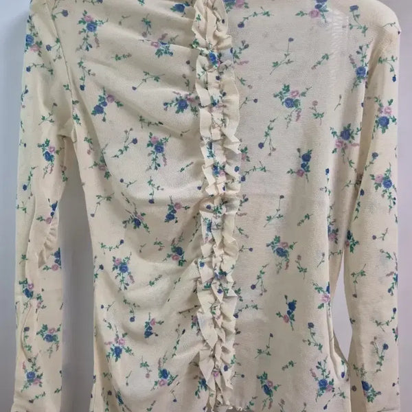 [BUNJANG] Standalone Floral Pattern Long Sleeve Top / 새상품 STANDALONE 스탠드얼론 플로럴 프릴 롱슬리브탑