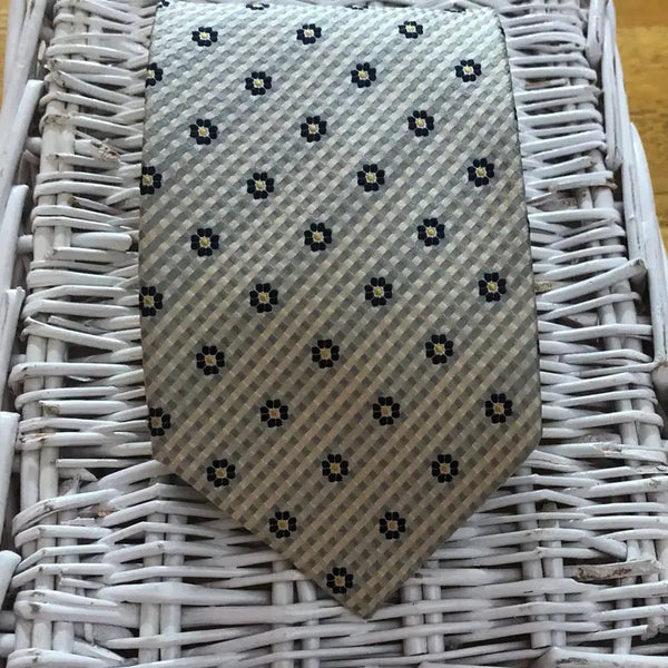 [BUNJANG] Daks Silk Necktie Floral Check Pattern / 닥스 넥타이