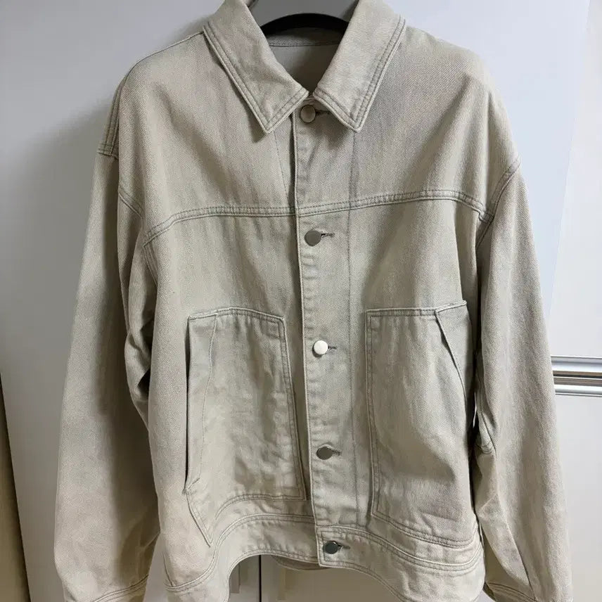 [BUNJANG] TNGT Washed Denim Chore Jacket Light Gray / TNGT 데님 초어 자켓 연그레이