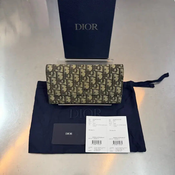 [BUNJANG] Dior Dior Oblique Jacquard Flap Long Wallet / 디올 오블리크 자카드 플랩 장지갑