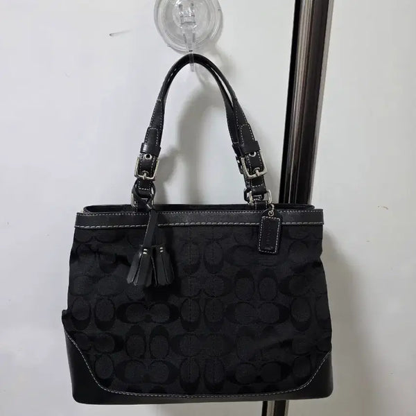 [BUNJANG] Coach Signature Tote Bag Black / 코치 시그니처 토트백 블랙