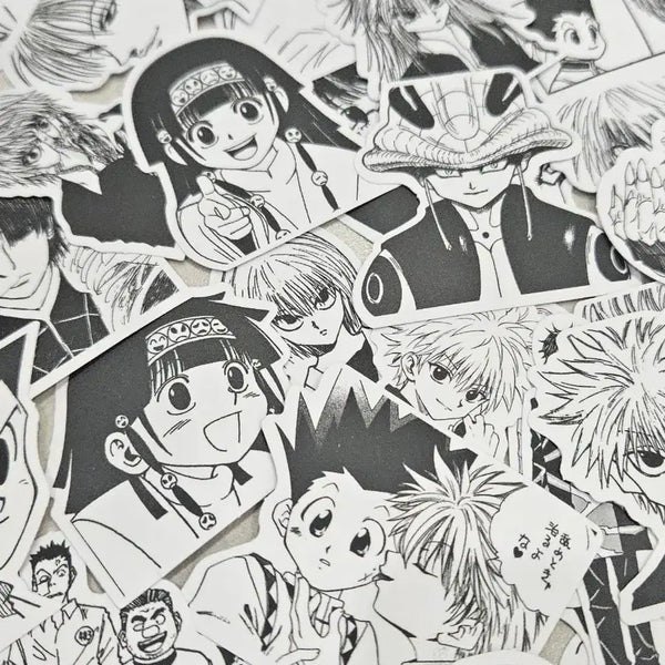 [BUNJANG] Hunter x Hunter Killua & Gon Black and White Sticker Set (72 Pieces) / 헌터헌터 키르아 곤 흑백스티커 72조각 일괄