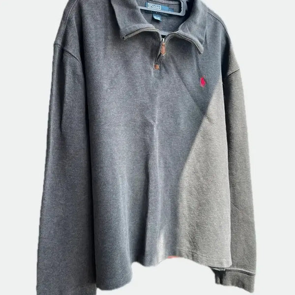 [BUNJANG] Polo Ralph Lauren Grey Half-Zip Sweatshirt L / 폴로 랄프로렌 그레이 하프집업 L