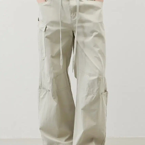 [BUNJANG] Citybreeze Utility Wide Pants (Light Beige) / 시티브리즈 유틸리티 와이드 팬츠 (라이트 베이지)
