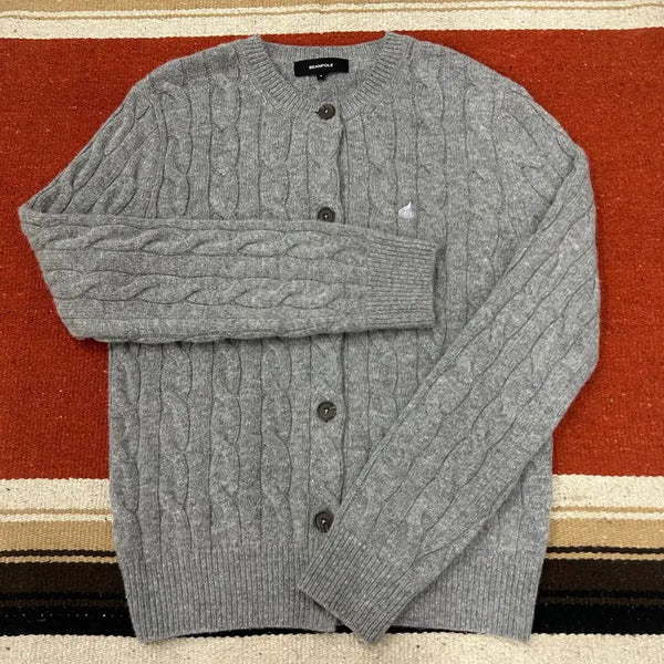 [BUNJANG] Beanpole Cashmere Cable Knit Cardigan / 빈폴 캐시미어 케이블 가디건