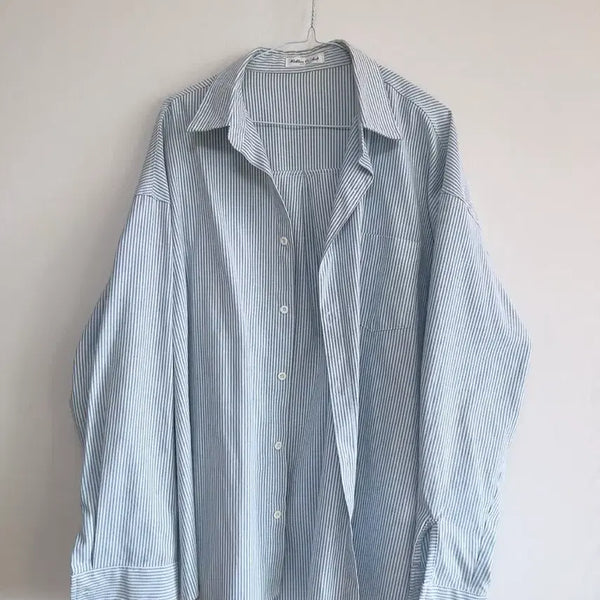 [BUNJANG] Sprite Light Blue Long Sleeve Shirt / 스프라이트 연블루 긴팔 셔츠