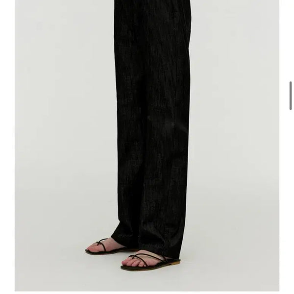 [BUNJANG] Mongdol Straight Denim Pants Black / 몽돌 스트레이트 데님팬츠 블랙
