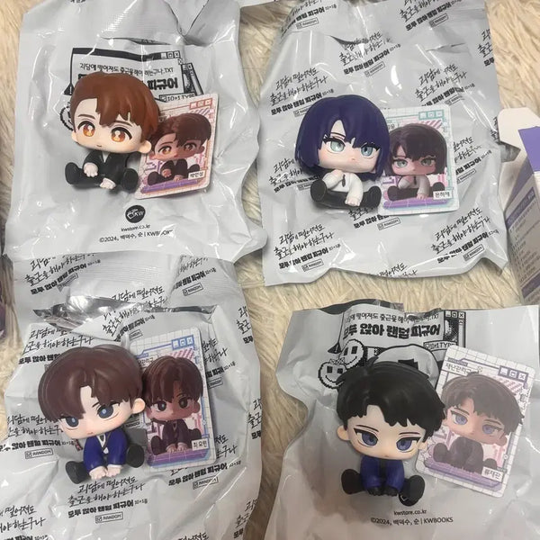 [BUNJANG] Korean Horror Figure Bundle Set (Choi Yo-won, Ryu Jae-gwan, Park Min-seong, Eunha Je) / 괴담출든 괴출 모두 앉아 피규어 최요원 류재관 박민성 은하제