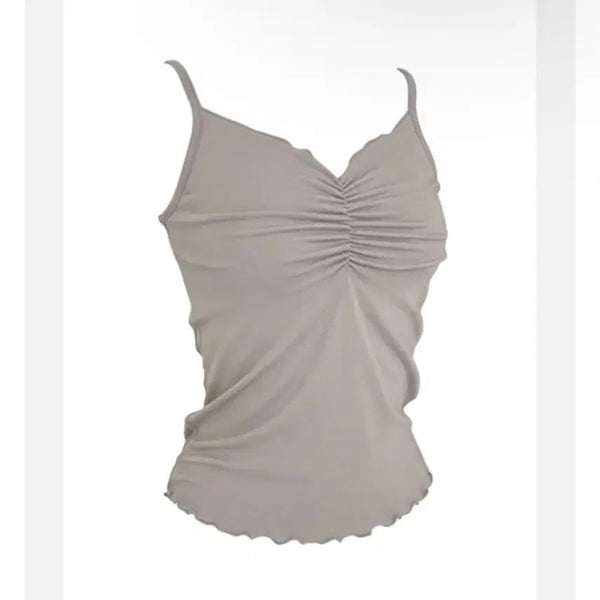 [BUNJANG] Shirring Layered Sleeveless Top / 셔링 레이어드 나시