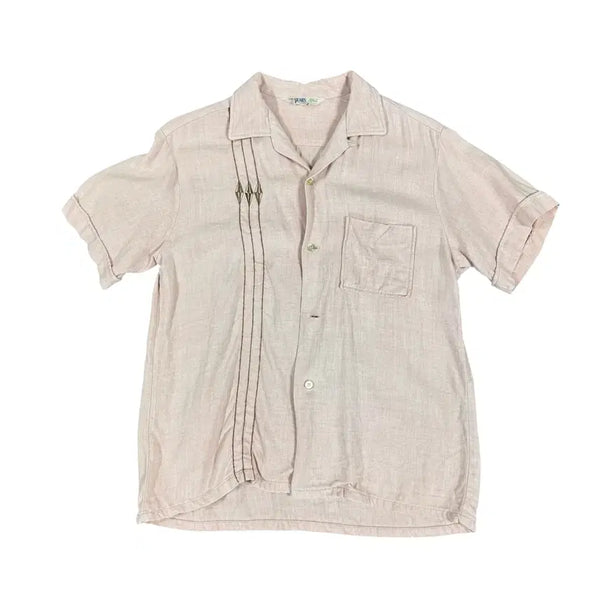[BUNJANG] Vintage 1950s Sears Loop Collar Rayon Shirt (Size M) / 빈티지 50s 시어스 루프 카라 레이온 셔츠 Sears Loop Collar Rayon Shirt