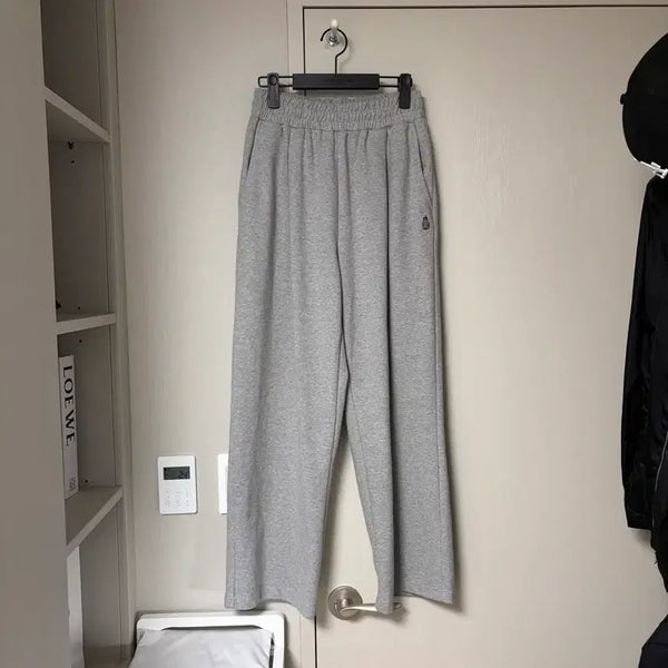 [BUNJANG] Gagae Union One Tack Wide Sweatpants - Grey L / 가까이 유니언즈 원턱 와이드 스웨트팬츠 그레이 L