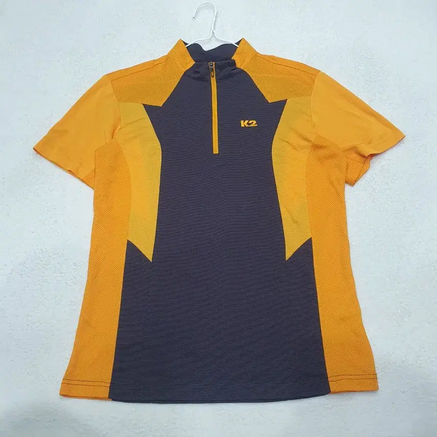 [BUNJANG] K2 Colorblock Functional Half-Zip Short-Sleeve T-Shirt Size 95 / K2 배색 기능성 반집업 반팔티 95