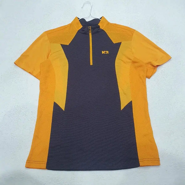 [BUNJANG] K2 Colorblock Functional Half-Zip Short-Sleeve T-Shirt Size 95 / K2 배색 기능성 반집업 반팔티 95