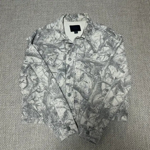[BUNJANG] Zara Landscape Print Denim Jacket / ZARA Landscape Print Denim Jacket