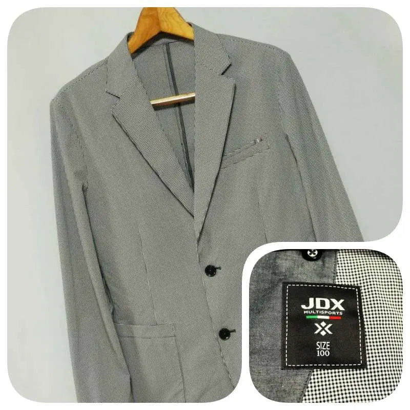 [BUNJANG] JDX Golf Men's Grey Check Golf Jacket Size 100 / JDX골프 그레이 체크 골프자켓 남성100