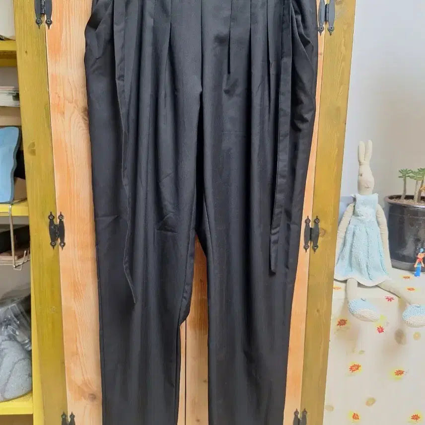 [BUNJANG] Black Wide Slacks Belt Set M / 블랙 와이드 슬랙스 벨트 세트 M