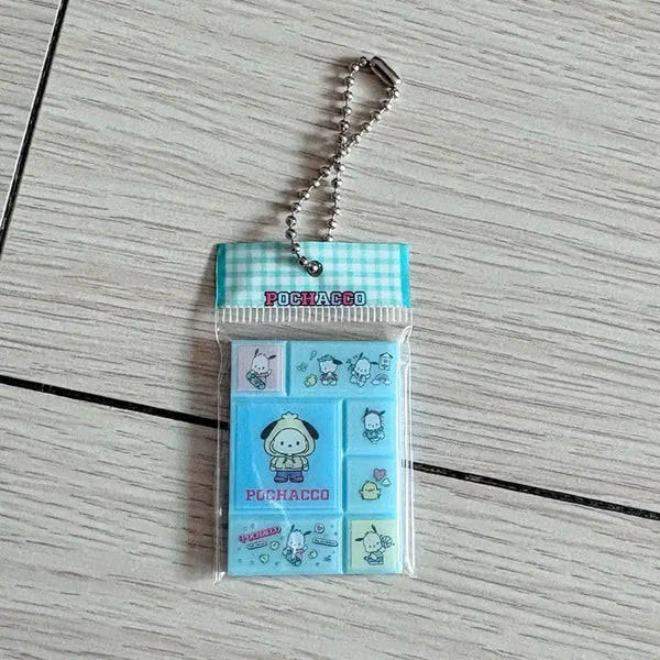 [BUNJANG] Sanrio Pochacco Tile Sticker Keychain Miniature / 산리오 가챠 포차코 타일 스티커 키링 미니어쳐