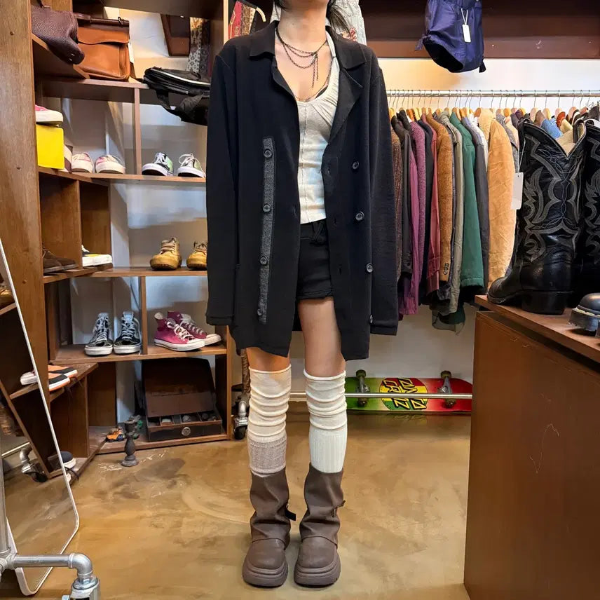 [BUNJANG] GIEFFEFFE by Gianfranco Ferré Double-Breasted Knit Jacket / GIEFFEFFE BY 지안 프랑코 페레 더블 브레스트 니트 자켓