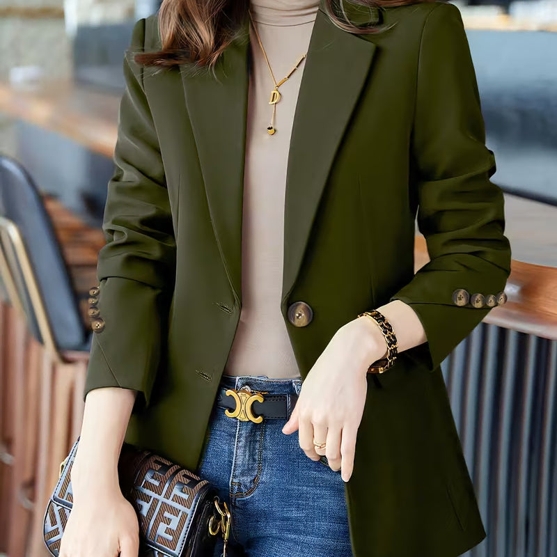 [BUNJANG] Women's Slim Fit Two-Button Tailored Blazer Jacket / 여성 슬림핏 테일러드 자켓 투버튼 데일리 정장재킷