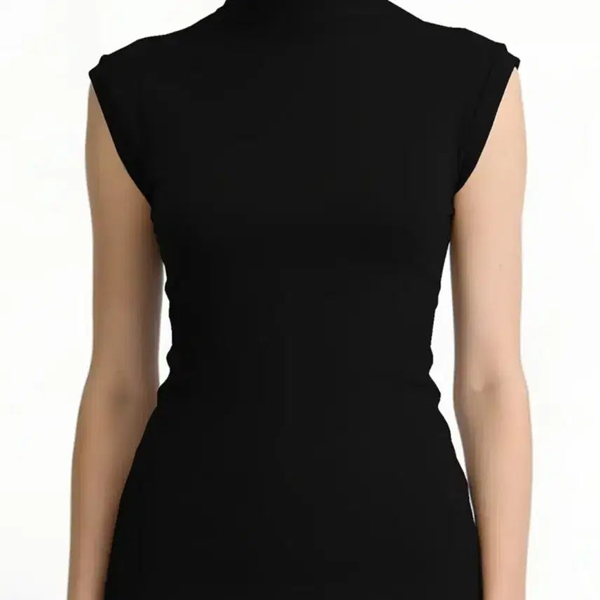 [BUNJANG] Sleeveless Turtleneck Top - Black / 세일!민소매 폴라티 블랙 새상품
