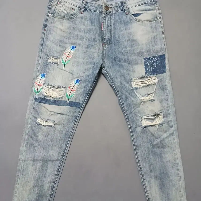 [BUNJANG] DSQUARED2 Feather Patch Dsquared Slim Jeans / [36] 디스퀘어드2 패더패치 디스 슬림진 청바지