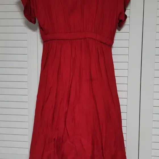[BUNJANG] Simple Red Dress Free Size / 기본 심플 레드 원피스 프리
