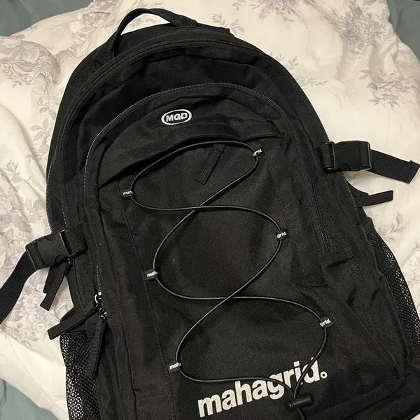 [BUNJANG] Mahagrid String Backpack Black / 마하그리드 스트링 백팩