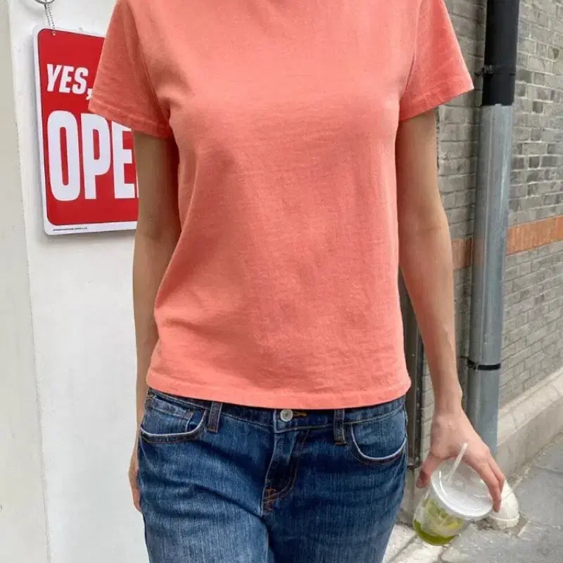 [BUNJANG] Brandy Melville Chloe Top Coral / 브랜디멜빌 brandy melville chloe top coral