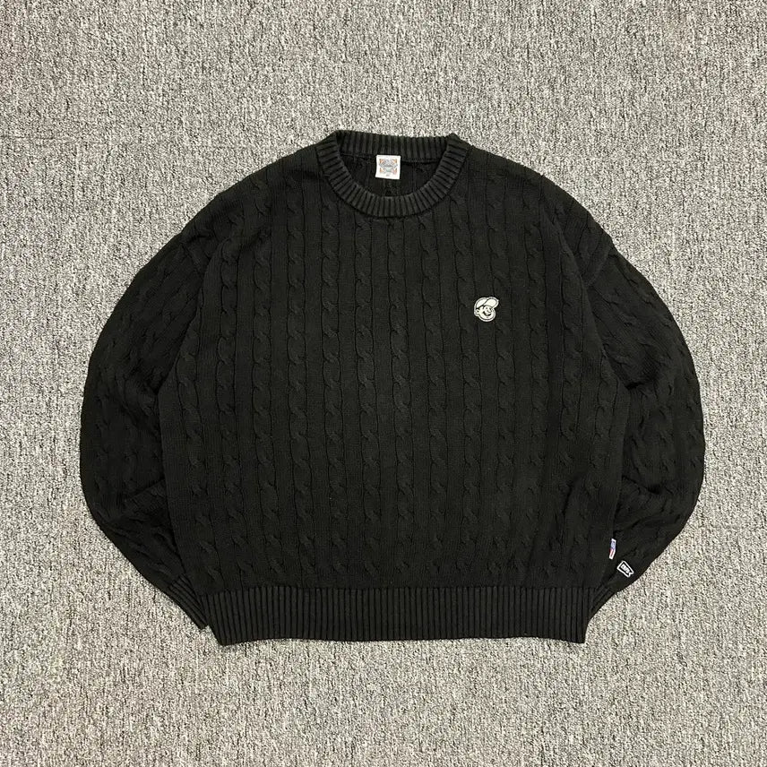 [BUNJANG] EBETFIELD Black Cable Knit M / 이벳필드 블랙 케이블 니트 M