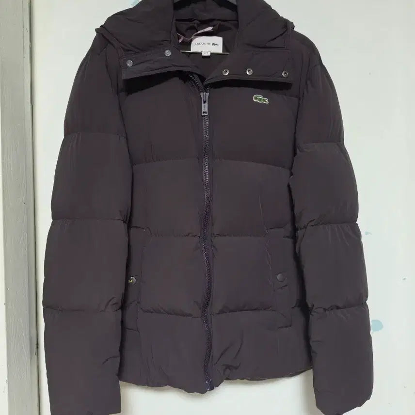 [BUNJANG] Lacoste Duck Down Puffer Jacket Dark Brown / 라코스테 덕다운 패딩 다크 브라운