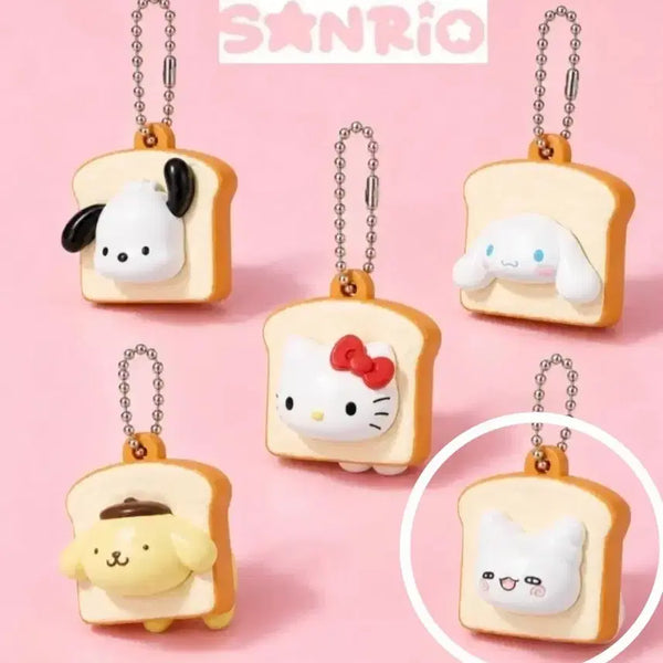 [BUNJANG] Sanrio Characters Bread Charm Gacha / 산리오 캐릭터즈 식빵 키링 가챠 / 하나마루 오바케