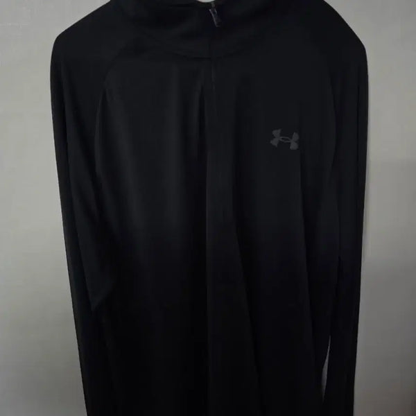 [BUNJANG] Under Armour Black Half-Zip Performance Long Sleeve T-Shirt XL / 언더아머 블랙 반집업 XL 기능성 긴팔티 (택만 제거)